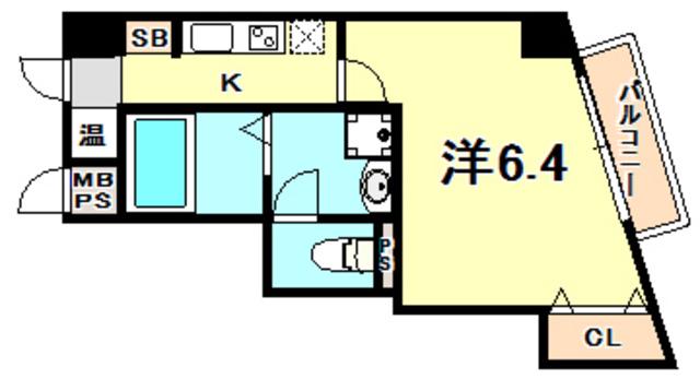 アネスト神戸西元町(1K/5階)の間取り写真