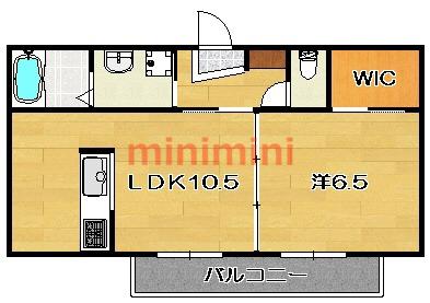 シャーメゾン豊川(1LDK/2階)の間取り写真