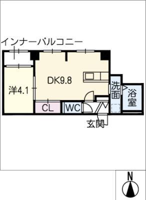 RENO BELLEZZA MOTOMACHI(1DK/2階)の間取り写真