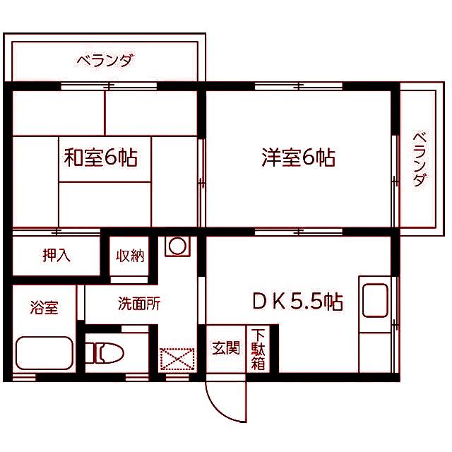第三サンハイム(2DK/2階)の間取り写真