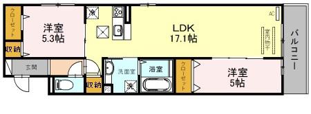 ロイヤルコート(2LDK/1階)の間取り写真