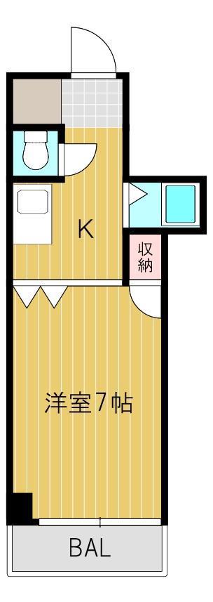 グランエスポワール(1K/5階)の間取り写真