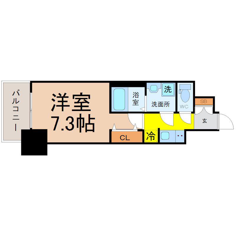 S-RESIDENCE池下駅前(1K/6階)の間取り写真