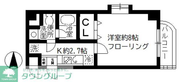 カラコレス篠崎(1K/5階)の間取り写真