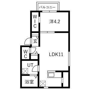スクエア港北(1LDK/1階)の間取り写真