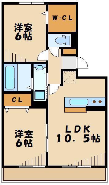 ESPERANZA富士(2LDK/3階)の間取り写真