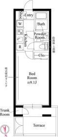 グローリオシェルト池袋V(1K/1階)の間取り写真