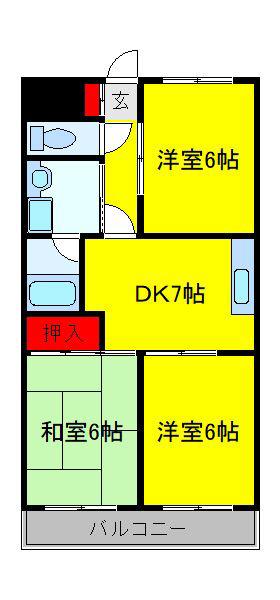 ひかりコーポ(3DK/3階)の間取り写真