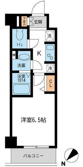 N-STAGE行徳(1K/6階)の間取り写真