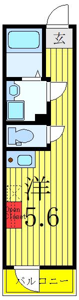 MUU FUJIMICHO(ワンルーム/2階)の間取り写真