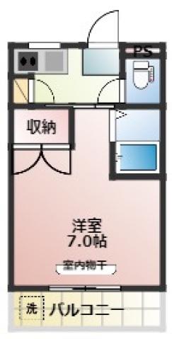 パークプレイス平井II(1K/4階)の間取り写真