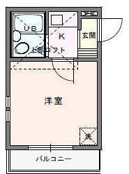 スクエア二和向台II(1K/2階)の間取り写真