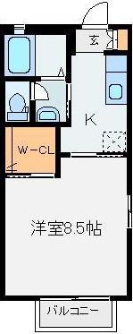アルデメルテ(1K/1階)の間取り写真