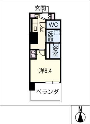 ジョイフル岐阜駅 カーサ・イースト(1K/18階)の間取り写真