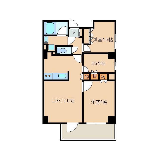 レジディア文京音羽 部屋番号0316(2SLDK/3階)の間取り写真