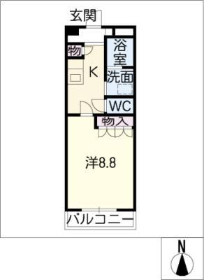 カサ・モナ(1K/1階)の間取り写真