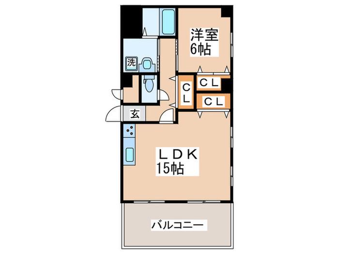 ハイグレード88(1LDK/10階)の間取り写真
