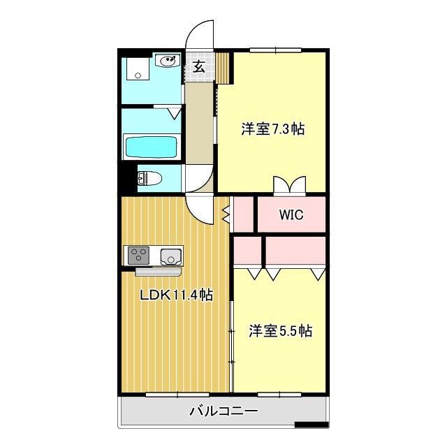 シェルフ藤(2LDK/1階)の間取り写真