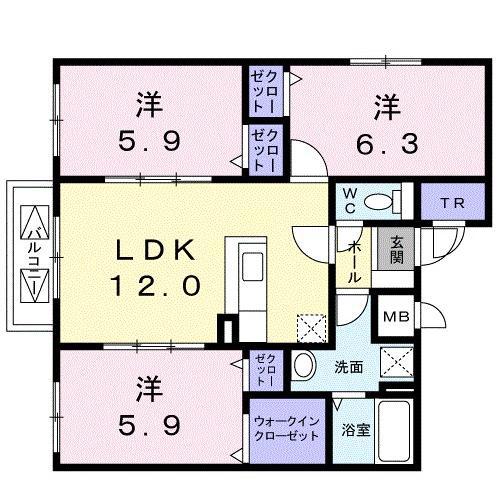 ウインレジデンス(3LDK/5階)の間取り写真