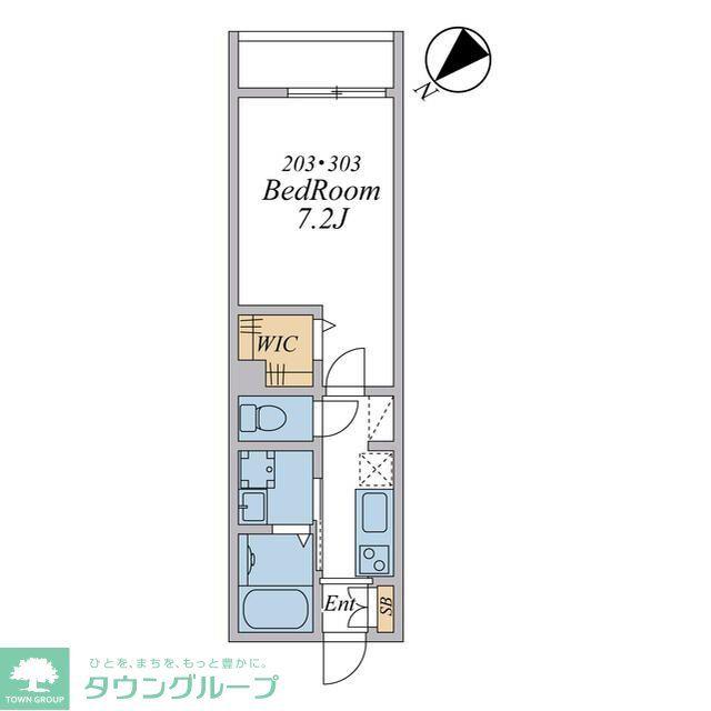 ウィンドテラス八千代台北I(1K/2階)の間取り写真