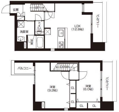 アーバネックス・大手前(2LDK/14階)の間取り写真