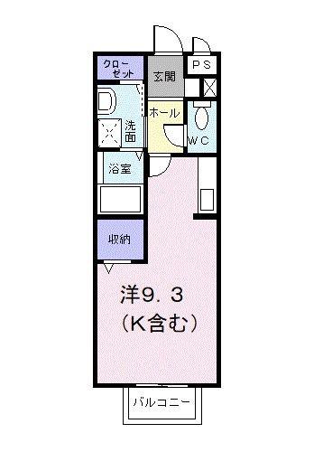 ロッソパルーデ(ワンルーム/1階)の間取り写真