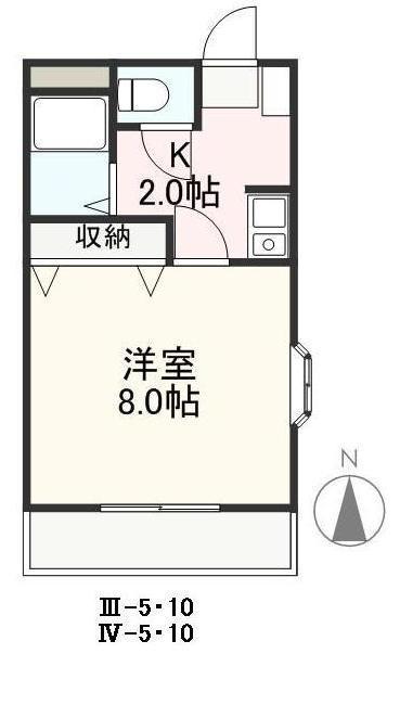 クレイドルIII・IV(1K/1階)の間取り写真