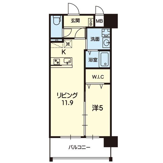 ライズ光の森(1LDK/4階)の間取り写真