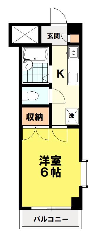 PROCECAN(1K/4階)の間取り写真