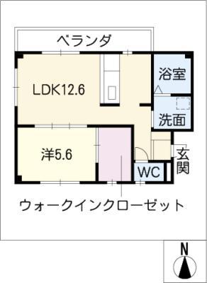クレール市場木(1LDK/3階)の間取り写真
