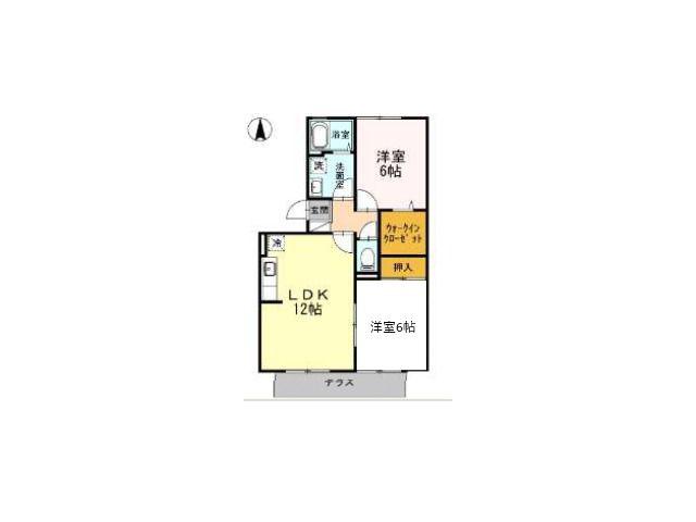 ギャランドラ徳力新町(2LDK/1階)の間取り写真