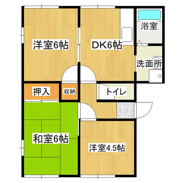 フレグランスアミ B(3DK/1階)の間取り写真