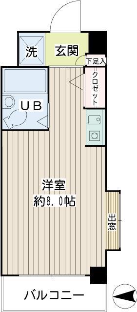 RKB24(ワンルーム/3階)の間取り写真