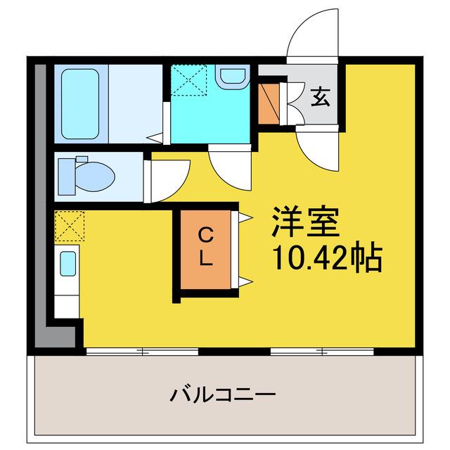 プレステージ多良見(ワンルーム/3階)の間取り写真