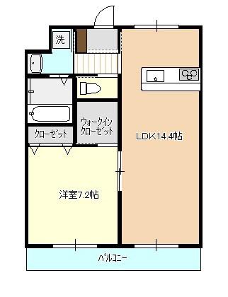 グローリー小船越I(1LDK/9階)の間取り写真