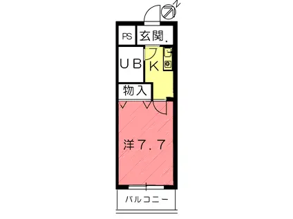 メイプル東名坂弐番館(1K/2階)の間取り写真