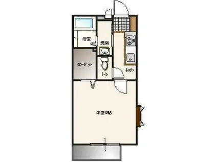 ソレジオ本町(1K/2階)の間取り写真