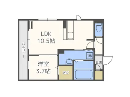 タリータウン大濠公園(1LDK/2階)の間取り写真