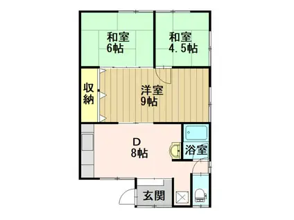 高屋アパート(3DK/2階)の間取り写真