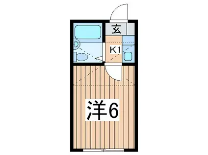 プレステージ平塚(1K/2階)の間取り写真