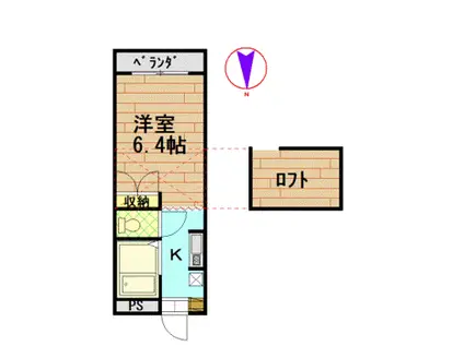 COZTHREE(1SK/1階)の間取り写真