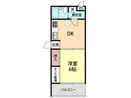 牛山第一マンション(1DK/3階)の間取り写真