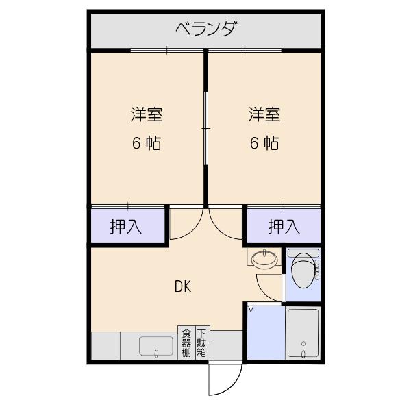 TRマンション(2DK/3階)の間取り写真