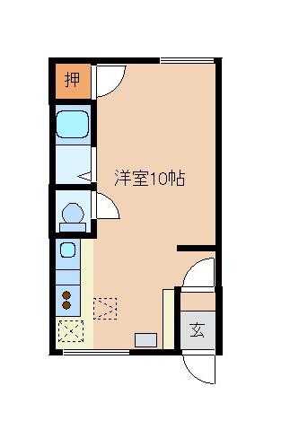 大町ハイツ(ワンルーム/1階)の間取り写真