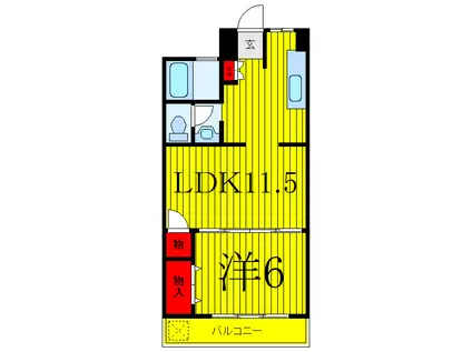 サアラ成増(1LDK/4階)の間取り写真