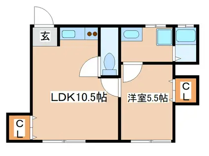 GRAN一ノ谷(1LDK/2階)の間取り写真