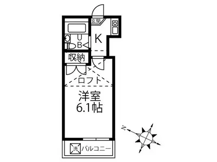 OM駒沢(1K/2階)の間取り写真