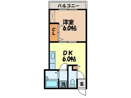 梅本アパート(1K/3階)の間取り写真