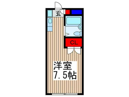 コンフォートマンション北戸田(ワンルーム/3階)の間取り写真