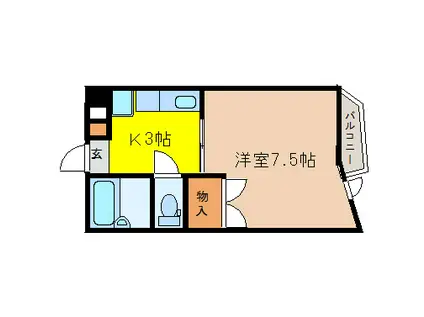 旭コンフォート越路(1K/4階)の間取り写真